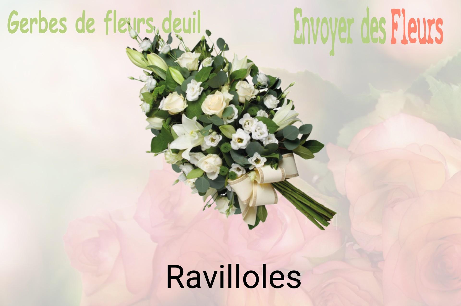 Gerbe de fleurs de deuil livrée à Ravilloles